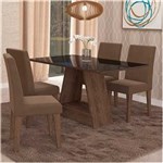 Ficha técnica e caractérísticas do produto Conjunto de Mesa Alana 130cm com 4 Cadeiras Milena - MARROM