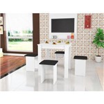 Conjunto de Mesa com 4 Banquetas Estofadas CJ018 Art In Móveis - Branco