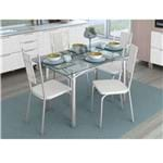 Ficha técnica e caractérísticas do produto Conjunto de Mesa com 4 Cadeiras Cmc304cr-106 Cromado com Branco