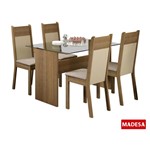 Ficha técnica e caractérísticas do produto Conjunto de Mesa com 4 Cadeiras Madesa Marina Rustic Crema Pérola - Madesa
