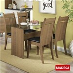 Ficha técnica e caractérísticas do produto Conjunto de Mesa com 4 Cadeiras Mariana Madesa Rustic Preto