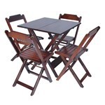 Ficha técnica e caractérísticas do produto Conjunto de Mesa com 4 Cadeiras para Bares e Restaurantes.