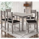 Ficha técnica e caractérísticas do produto Conjunto de Mesa com 6 Cadeiras Dallas Indekes Salina/Preto