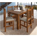 Conjunto de Mesa com 6 Cadeiras Leon Suede Canela - Zamarchi