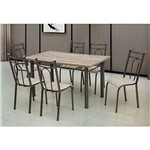Ficha técnica e caractérísticas do produto Conjunto de Mesa com 6 Cadeiras Marta Preto - Artefamol