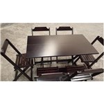 Ficha técnica e caractérísticas do produto Conjunto de Mesa de Madeira 120x70 com 6 Cadeiras Dobrável