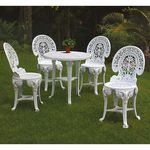 Ficha técnica e caractérísticas do produto Conjunto De Mesa De Plástico Redonda 70cm E 4 Cadeiras Colonial Branco