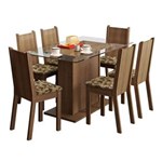 Ficha técnica e caractérísticas do produto Conjunto de Mesa e 6 Cadeiras Gales Rustic e Bege Marrom