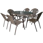 Ficha técnica e caractérísticas do produto Conjunto de Mesa e 6 Cadeiras para Jardim Kalahari 9143 Mor