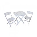 Ficha técnica e caractérísticas do produto Conjunto de Mesa e 2 Cadeiras Plásticas Dobrável Branca - Antares