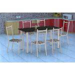 Ficha técnica e caractérísticas do produto Conjunto de Mesa Granada com 6 Cadeiras Lisboa Branco e Branco Floral