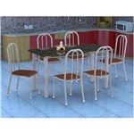 Ficha técnica e caractérísticas do produto Conjunto de Mesa Granada com 6 Cadeiras Madri e Amadeirado GR