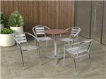 Conjunto de Mesa para Jardim/Área Externa Alumínio - com 4 Cadeiras Alegro Móveis ACJ301