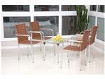Conjunto de Mesa para Jardim/Área Externa Alumínio - com 4 Cadeiras Alegro Móveis Flora