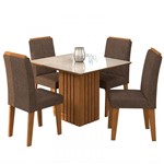 Ficha técnica e caractérísticas do produto Conjunto de Mesa para Sala de Jantar Ana com 4 Cadeiras Milena-Cimol