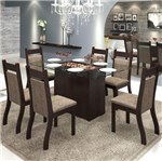Ficha técnica e caractérísticas do produto Conjunto de Mesa para Sala de Jantar Cancun com 6 Cadeiras Jady Nogueira/Dakota