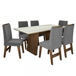 Ficha técnica e caractérísticas do produto Conjunto de Mesa para Sala de Jantar com 6 Cadeiras Vigo -Dobuê Movelaria - Dobue