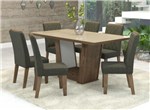 Ficha técnica e caractérísticas do produto Conjunto de Mesa para Sala de Jantar Condessa Vidro Bronze com 6 Cadeiras Ebano/Camurça - At House