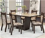 Ficha técnica e caractérísticas do produto Conjunto de Mesa para Sala de Jantar Delta com Vidro Bronze 6 Cadeiras Nogueira/Brownie
