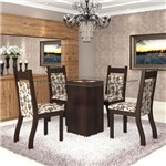 Ficha técnica e caractérísticas do produto Conjunto de Mesa para Sala de Jantar Dubai com 4 Cadeiras Jady Nogueira/Brownie