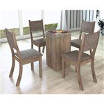 Ficha técnica e caractérísticas do produto Conjunto de Mesa para Sala de Jantar Dubai com 4 Cadeiras Jatobá/Canela