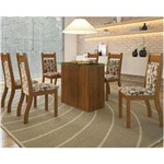 Ficha técnica e caractérísticas do produto Conjunto de Mesa para Sala de Jantar Emilia com Vidro 6 Cadeiras Jady - Marrom Chocolate
