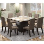 Ficha técnica e caractérísticas do produto Conjunto de Mesa para Sala de Jantar Estate Vidro Bronze com 8 Cadeiras - Marrom
