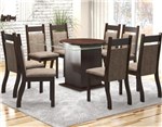 Conjunto de Mesa para Sala de Jantar Genebra com 8 Cadeiras Jady Nogueira/Dakota - At House