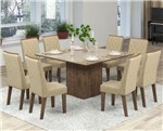 Ficha técnica e caractérísticas do produto Conjunto de Mesa para Sala de Jantar Jóia Vidro Bronze com 8 Cadeiras Ebano/Gold - At House