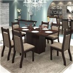 Conjunto de Mesa para Sala de Jantar Moscou com 6 Cadeiras Jady Nogueira/Dakota