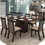 Ficha técnica e caractérísticas do produto Conjunto de Mesa para Sala de Jantar Moscou com 6 Cadeiras Jady Nogueira/Dakota