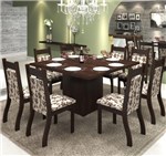 Ficha técnica e caractérísticas do produto Conjunto de Mesa para Sala de Jantar Olinda com 8 Cadeiras Jady Nogueira/Brownie