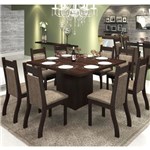 Ficha técnica e caractérísticas do produto Conjunto de Mesa para Sala de Jantar Olinda com 8 Cadeiras Jady Nogueira/Dakota