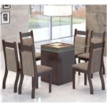 Ficha técnica e caractérísticas do produto Conjunto de Mesa para Sala de Jantar Pequim com 6 Cadeiras Jady - Marrom