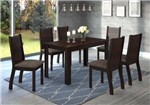 Conjunto de Mesa para Sala de Jantar Plus com 6 Cadeiras Nogueira/Dakota - At House