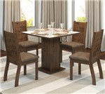 Ficha técnica e caractérísticas do produto Conjunto de Mesa para Sala de Jantar Thay com Vidro Branco 4 Cadeiras Ebano/Dakota