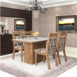 Ficha técnica e caractérísticas do produto Conjunto de Mesa para Sala de Jantar Trend Vidro Branco 4 Cadeiras Jady Ebano/Brownie