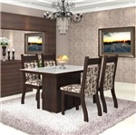 Ficha técnica e caractérísticas do produto Conjunto de Mesa para Sala de Jantar Trend Vidro Branco 4 Cadeiras Jady Nogueira/Brownie
