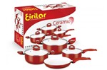 Ficha técnica e caractérísticas do produto Conjunto de Panelas Ceramic Dark Red 3mm 4 Peças - Eirilar - Eirilar