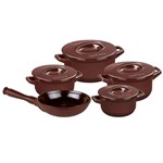 Ficha técnica e caractérísticas do produto Conjunto de Panelas Duo+ 5 Peças em Cerâmica Chocolate Ceraflame J588585