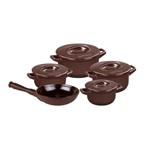 Ficha técnica e caractérísticas do produto Conjunto de Panelas Duo+ 5 Peças em Cerâmica Chocolate Ceraflame