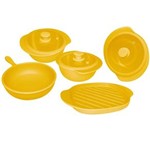 Ficha técnica e caractérísticas do produto Conjunto de Panelas Oxford Cookwere Línea em Cerâmica - 5 Peças - Amarelo