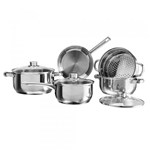 Ficha técnica e caractérísticas do produto Conjunto de Panelas Silver 5 Peças Inox 4807/100 - Brinox