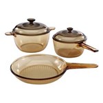 Ficha técnica e caractérísticas do produto Conjunto de Panelas Visions Cookware em Vitrocerâmica – 3 Peças