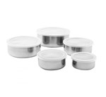 Ficha técnica e caractérísticas do produto Conjunto de Potes Inox com Tampa Plástica 5 Peças - Art House