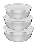 Ficha técnica e caractérísticas do produto Conjunto de Potes Tramontina Cucina em Aço Inox com Tampa Plástica 3 Peças Detalhe Brilho
