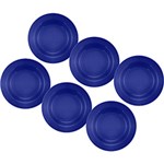 Ficha técnica e caractérísticas do produto Conjunto de Pratos Fundos 21cm 6 Peças Donna Azul - Biona