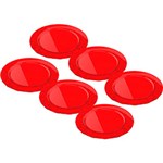 Ficha técnica e caractérísticas do produto Conjunto de Pratos Médio Trama Vermelho Transparente 6 Peças - Crippa Utilidades