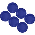 Ficha técnica e caractérísticas do produto Conjunto de Pratos Rasos 24cm 6 Peças Donna Azul - Biona