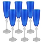 Ficha técnica e caractérísticas do produto Conjunto de Taças Bohemia Elizabeth em Cristal para Champanhe 200ml – 6 Peças - Azul